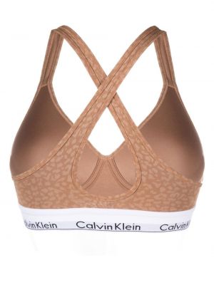 Soutien-gorge à imprimé à imprimé léopard Calvin Klein Underwear marron