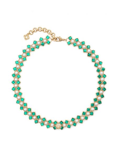 Zlatna ogrlica sa perlicama s kristalima Casablanca zlatna