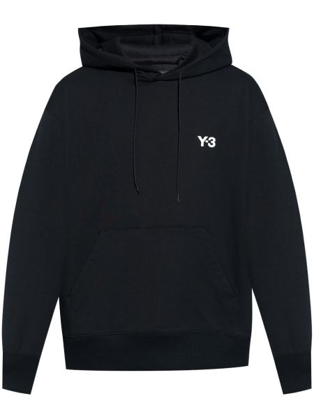 Medvilninis džemperis su gobtuvu Y-3 juoda