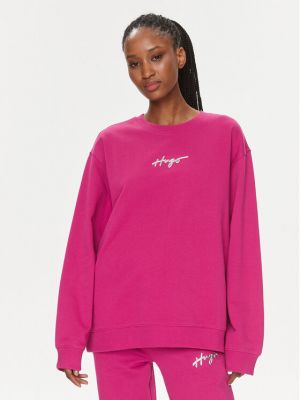 Laza szabású pulóver Hugo rózsaszín