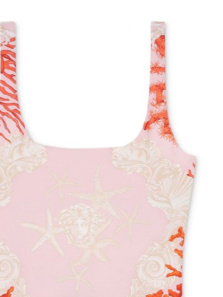 Badeanzug mit rückenausschnitt mit print Versace pink
