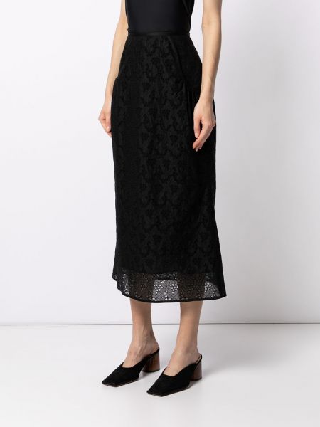 Krajkové bavlněné sukně Mame Kurogouchi černé