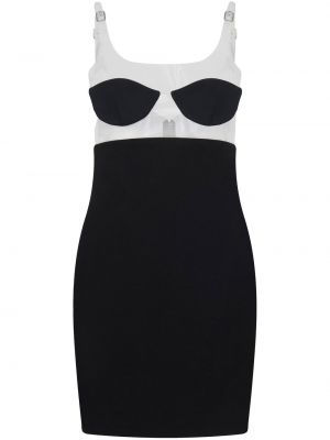 Viskózové koktejlové šaty z nylonu bez rukávů Christopher Kane - černá