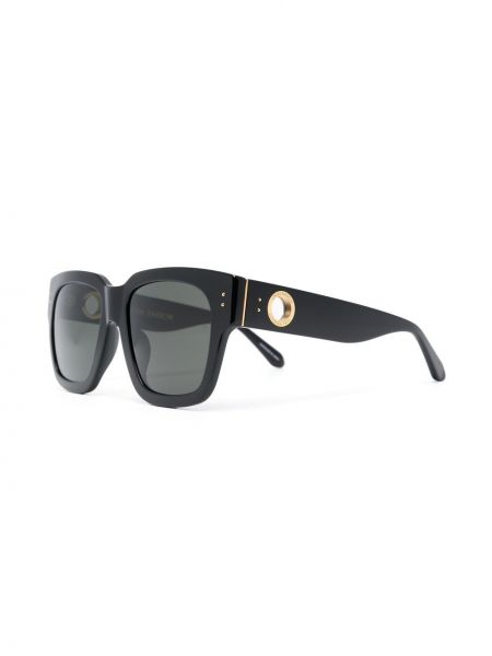 Okulary przeciwsłoneczne oversize z bursztynem Linda Farrow czarne