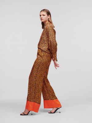 Kalhoty s potiskem Karl Lagerfeld oranžové