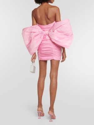 Σατέν φόρεμα με φιόγκο Rotate Birger Christensen ροζ