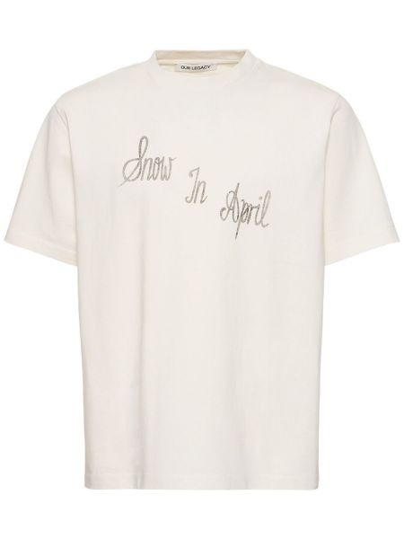 T-shirt di cotone in jersey Our Legacy bianco