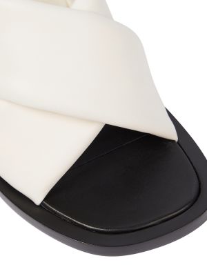 Sandały skórzane Jil Sander białe
