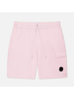 Хлопковые флисовые шорты карго C.p. Company розовые