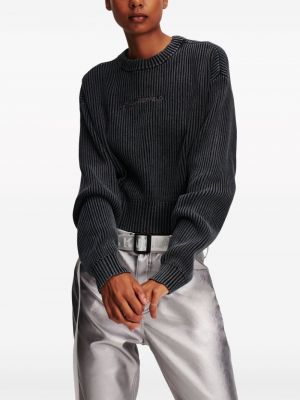 Medvilninis siuvinėtas megztinis Karl Lagerfeld Jeans
