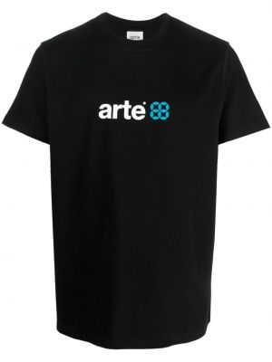 Bavlněné tričko s potiskem Arte černé