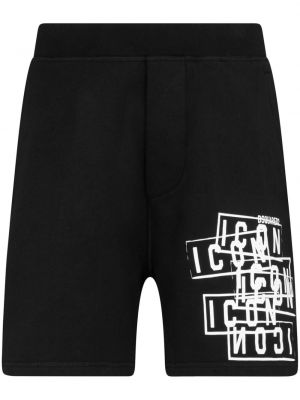 Pantaloni scurți cu imagine Dsquared2 negru