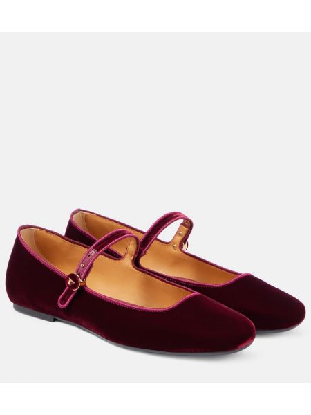 Sammet mary jane pumps Tod's röd