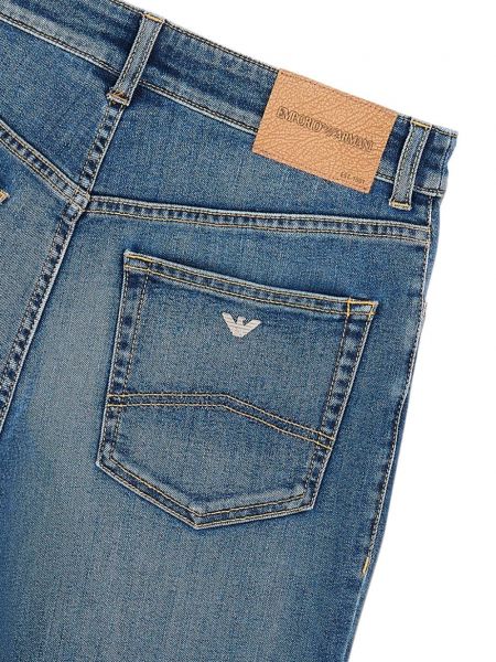 Slim fit kõrge vöökohaga kitsa lõikega teksapüksid Emporio Armani sinine