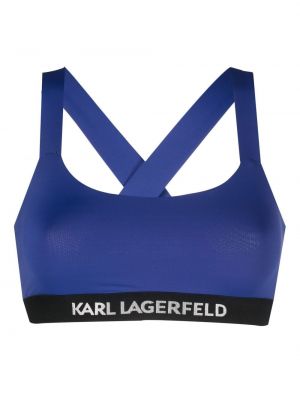 Sutien bandeau cu imagine Karl Lagerfeld albastru