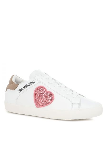 Белые кроссовки Love Moschino