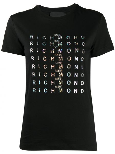 Camiseta con estampado John Richmond negro