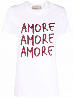 T-shirt ricamato Alessandro Enriquez bianco
