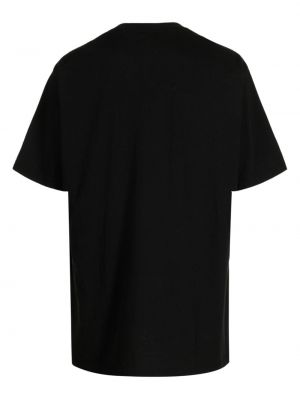 Haftowana koszulka bawełniana Doublet czarna