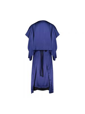Vestido midi de raso drapeado Mm6 Maison Margiela azul