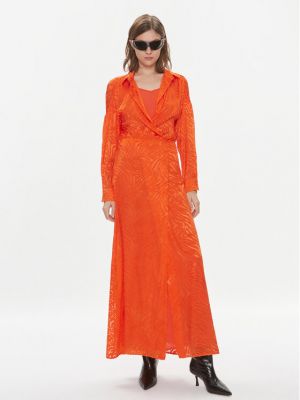 Priliehavé večerné šaty Pinko oranžová