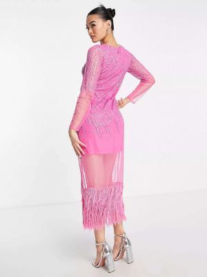 Платье миди с пайетками Starlet розовое