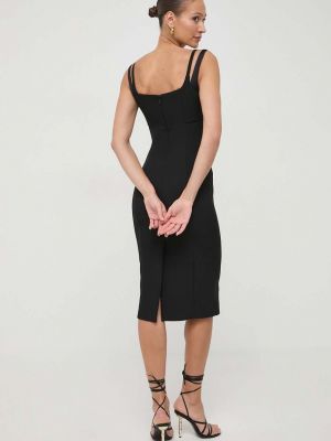 Sukienka midi na sprzączkę dopasowana Versace Jeans Couture czarna