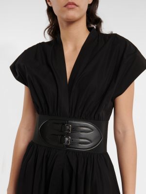 Βαμβακερή μίντι φόρεμα Alaã¯a μαύρο