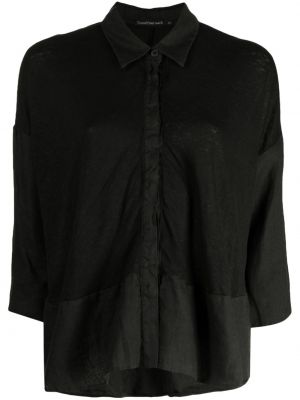 Lněná košile s knoflíky Transit černá