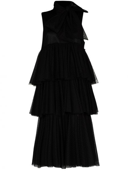 Платье миди из фатина Viktor & Rolf, черное