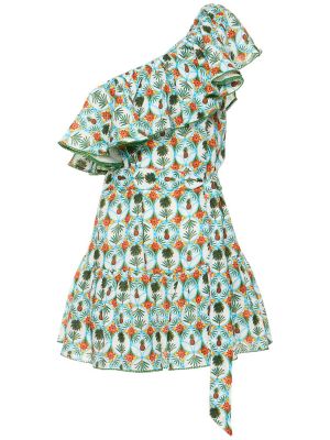 Lněné mini šaty s volány Borgo De Nor bílé