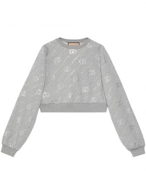 Veltinio džemperis su kristalais Gucci pilka