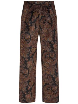 Manšestrové kalhoty s potiskem s paisley potiskem Etro