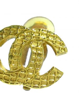 Prošívané náušnice Chanel Pre-owned zlaté