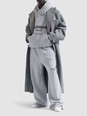 Joggers distressed di cotone in jersey Dolce & Gabbana grigio