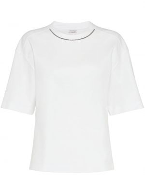 Koszulka bawełniana Brunello Cucinelli biała