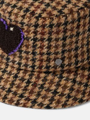 Chapeau en laine à carreaux Maison Michel