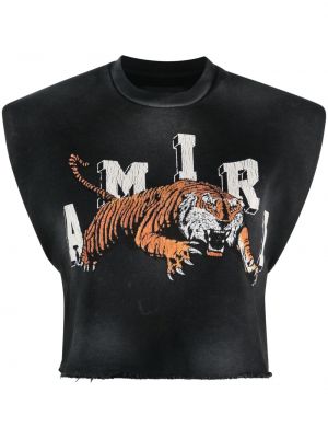 Tricou cu imagine cu dungi de tigru Amiri negru