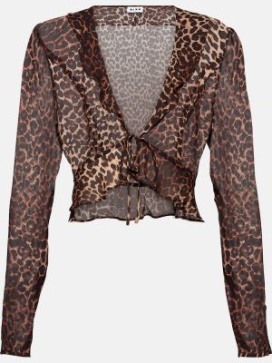 Bluza s printom s leopard uzorkom Rixo smeđa
