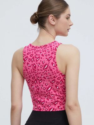 Tricou slim fit cu imagine cu imprimeu animal print Adidas roz