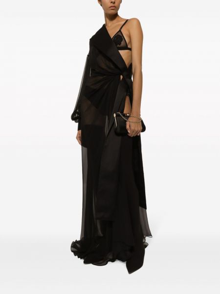 Hedvábné večerní šaty Dolce & Gabbana černé