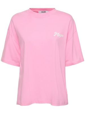 Camiseta de algodón Msgm rosa