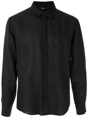 Lněná košile Handred černá