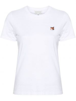 T-shirt en coton à imprimé Maison Kitsuné blanc