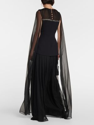 Hedvábné dlouhé šaty Safiyaa černé