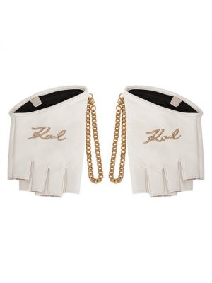 Rękawiczki Karl Lagerfeld białe