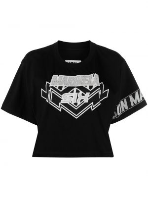 Camiseta con estampado Mm6 Maison Margiela negro