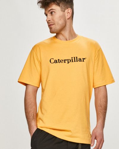 Тениска с дълъг ръкав Caterpillar оранжево