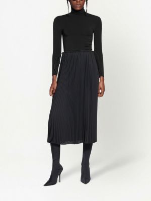 Černé plisované midi sukně Balenciaga