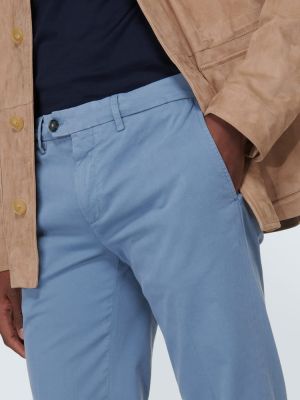 Pantalones chinos de algodón Canali azul